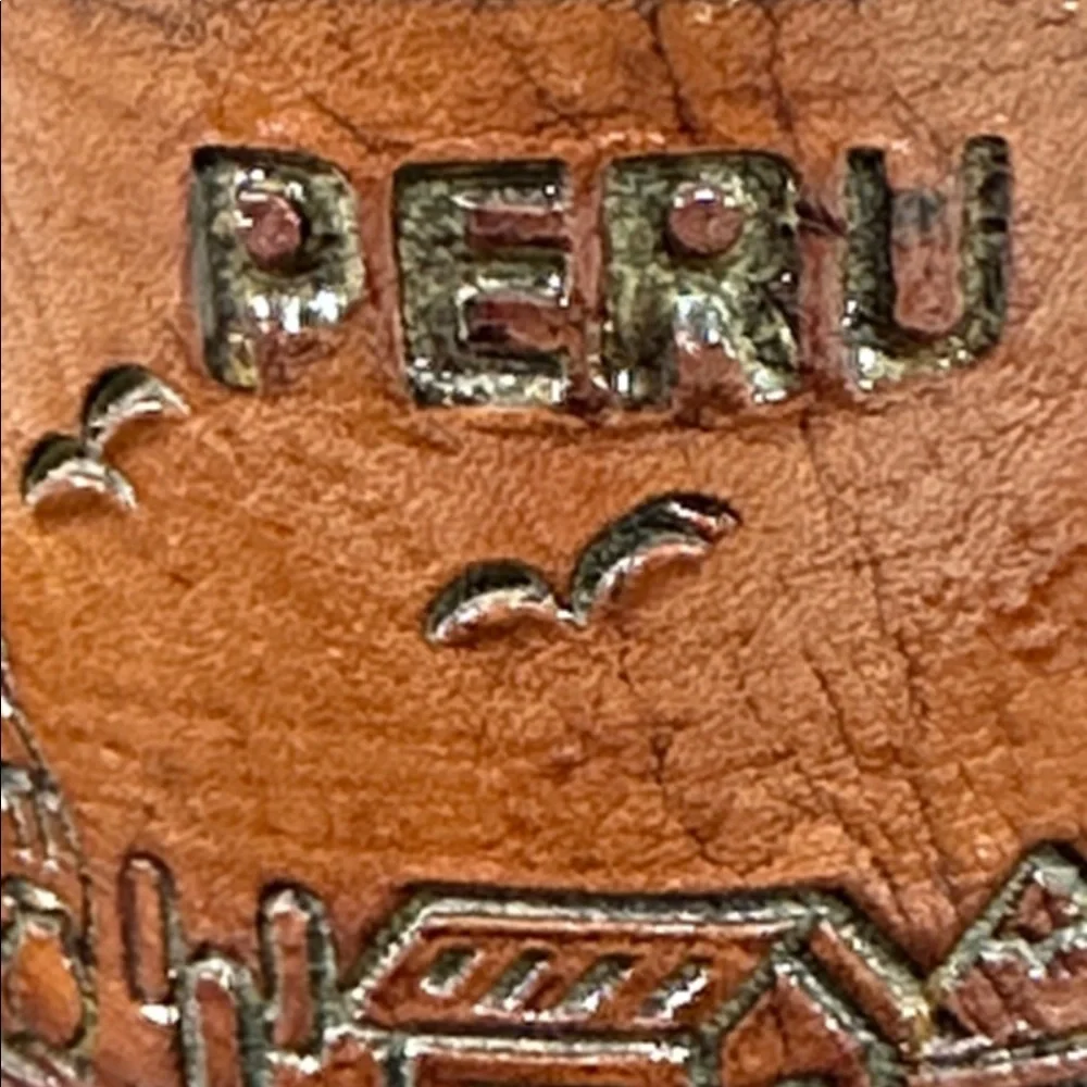 Embossed Leather Peruvian Vintage Pencil Holder